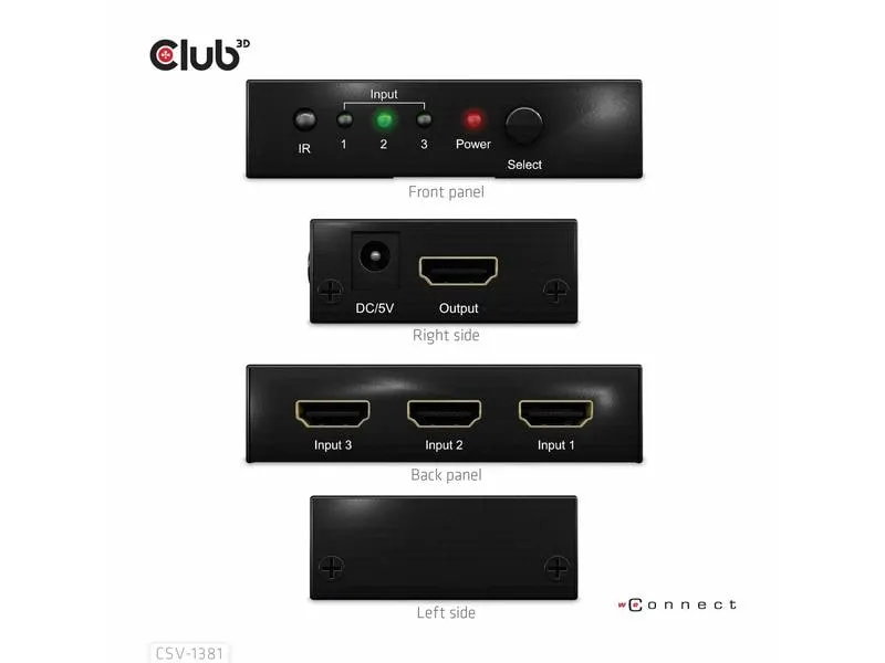 Club 3D Umschalter CSV-1381 HDMI Club 3D Umschalter CSV-1381 HDMI