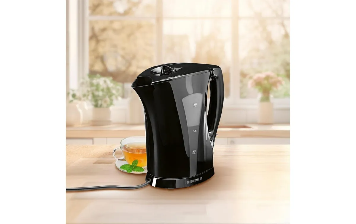 GOURMETmaxx Wasserkocher 1.7 l, Schwarz GOURMETmaxx Wasserkocher 1.7 l, Schwarz