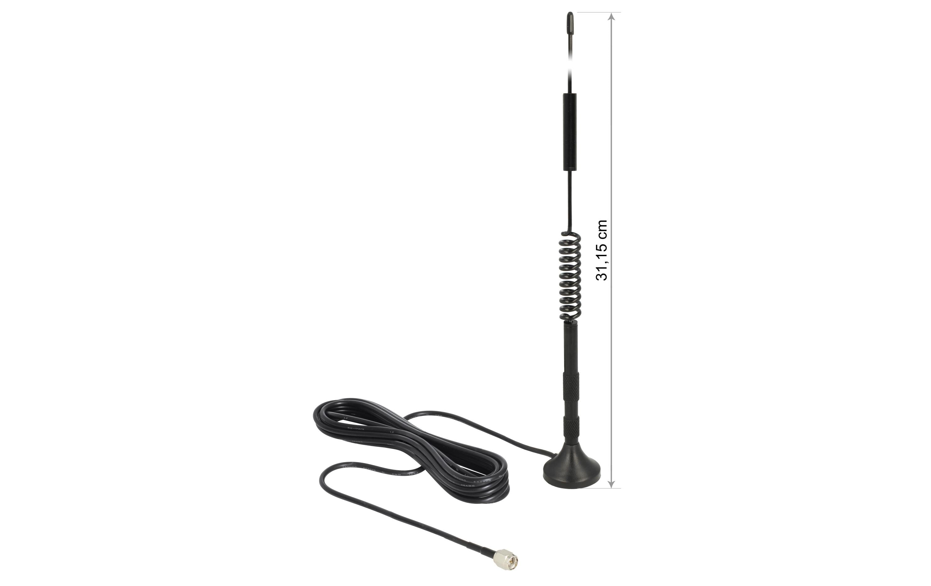 Delock LTE/LoRA-Antenne SMA 0.8-2.1GHz 32 cm SMA 5 dBi Rundstrahl Delock LTE/LoRA-Antenne SMA 0.8-2.1GHz 32 cm SMA 5 dBi Rundstrahl