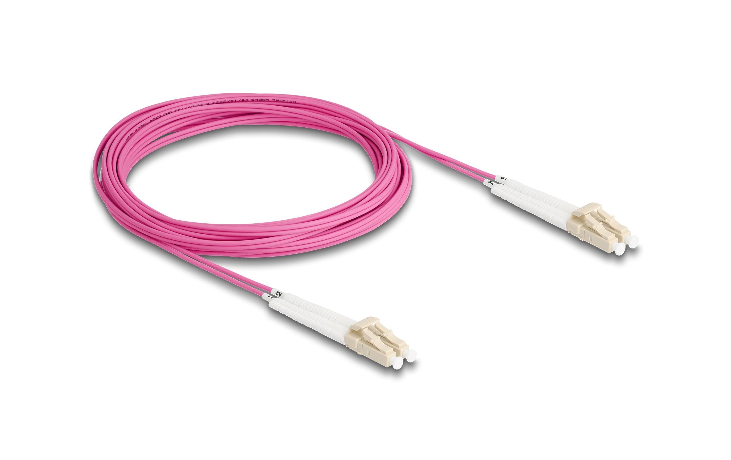 Delock LWL-Patchkabel Multimode LC – LC, OM4, Duplex, 5 m