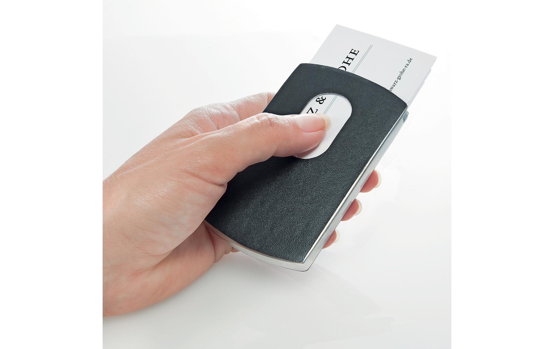 Sigel Visitenkartenetui 6 x 10.1 x 1.3 cm, Schwarz/Silber