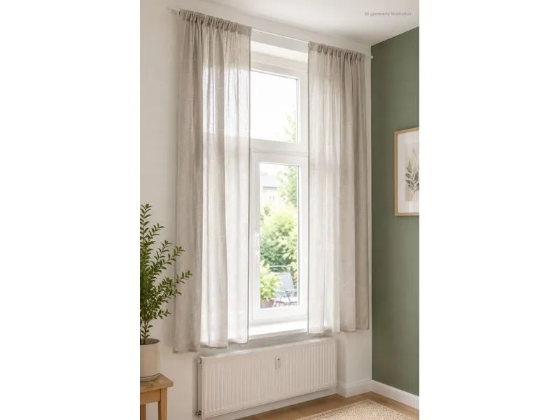 Urbanara URBANARA Vorhang 2er-Set Musselin Trofa 135 cm x 320 cm Urbanara URBANARA Vorhang 2er-Set Musselin Trofa 135 cm x 320 cm