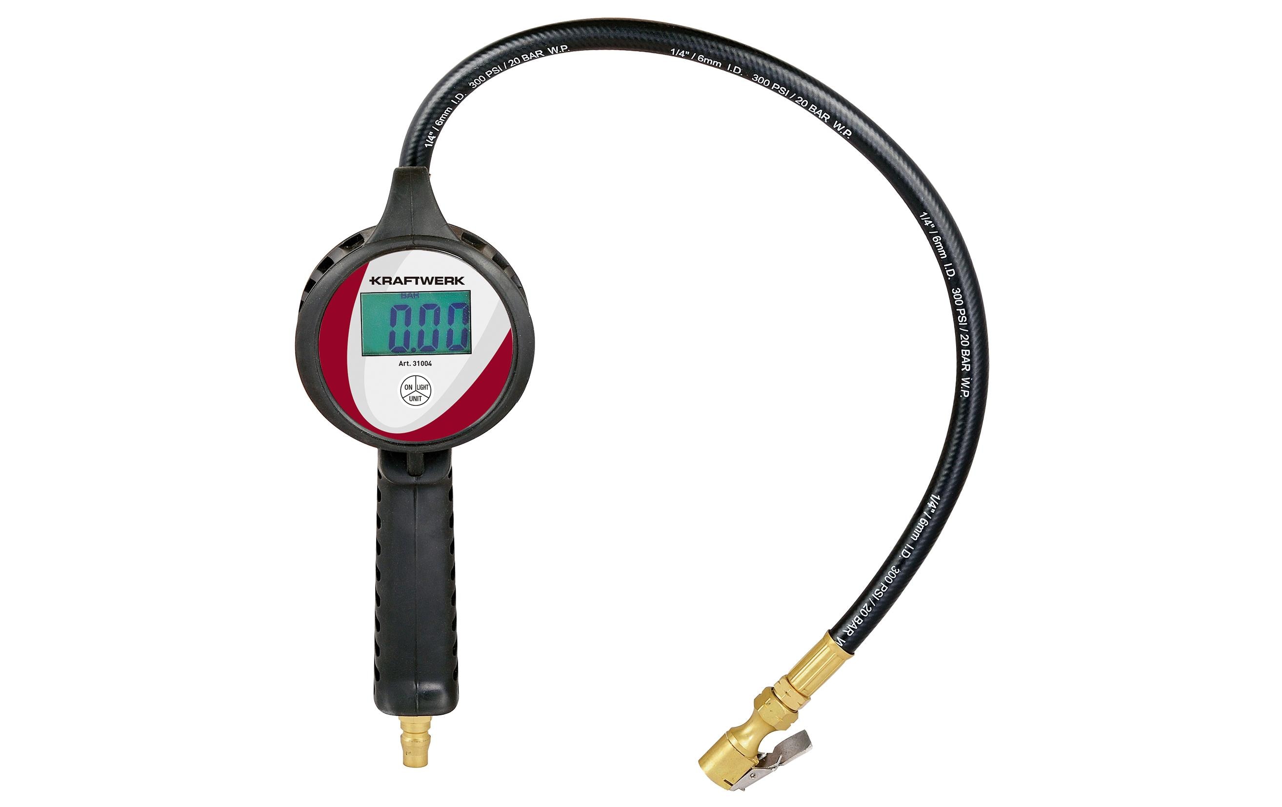 Kraftwerk Druckluft-Reifenfüllmesser 12 bar, Digital Kraftwerk Druckluft-Reifenfüllmesser 12 bar, Digital