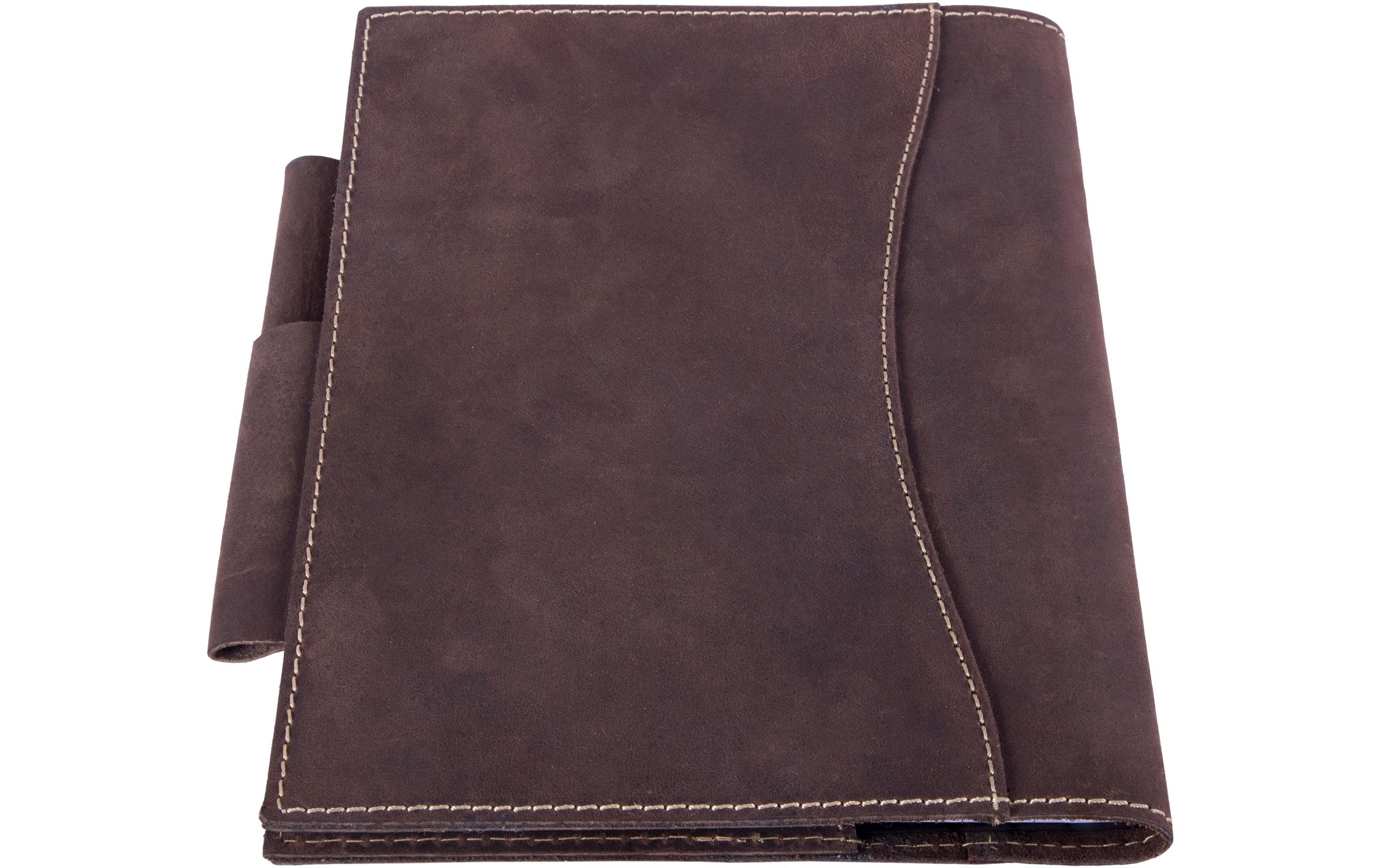 Alpenleder Notizbuch Schiller A5, liniert, Büffelleder Braun