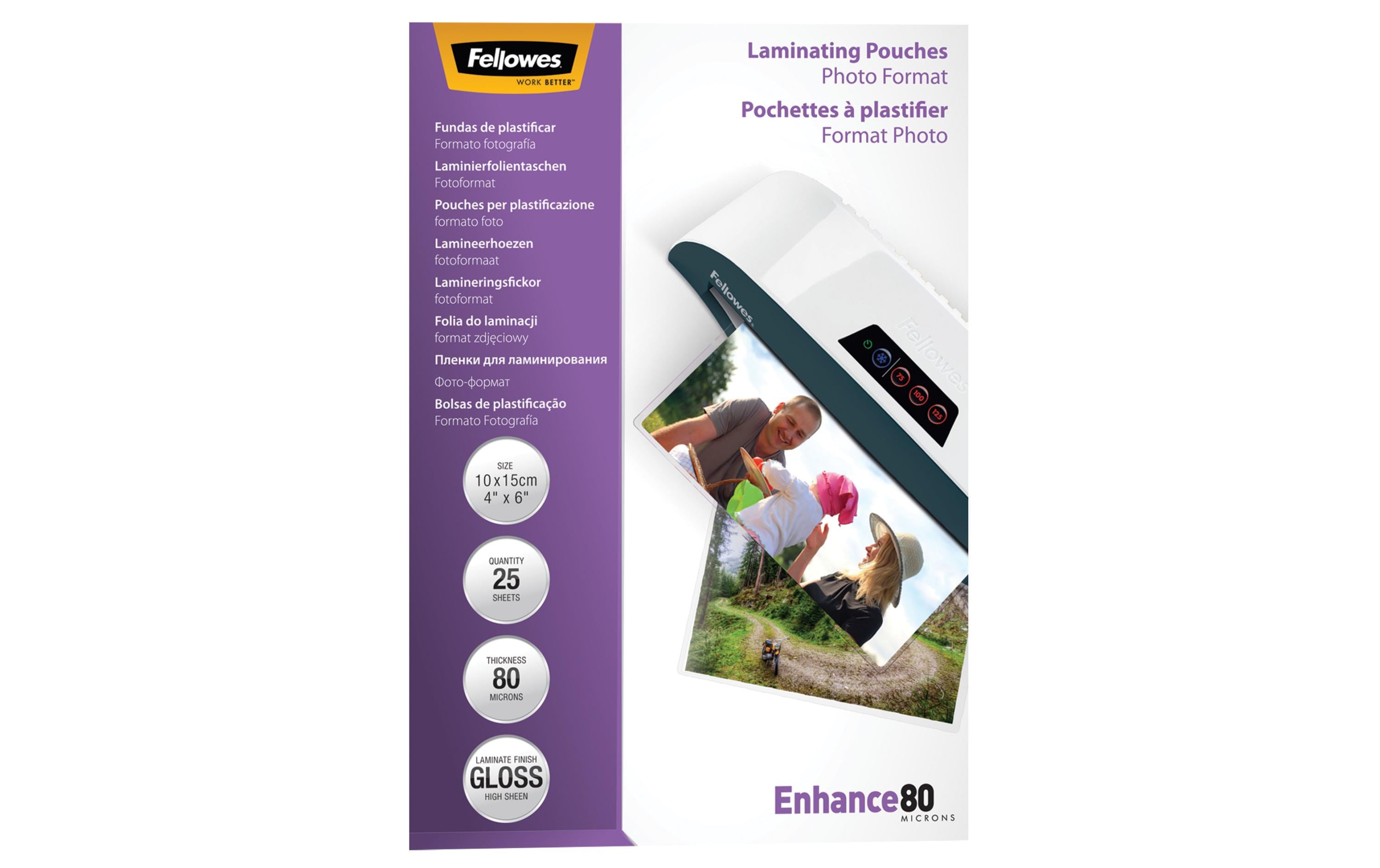 Fellowes Laminierfolie 10 x 15 cm, , 25 Stück, Glänzend Fellowes Laminierfolie 10 x 15 cm, , 25 Stück, Glänzend