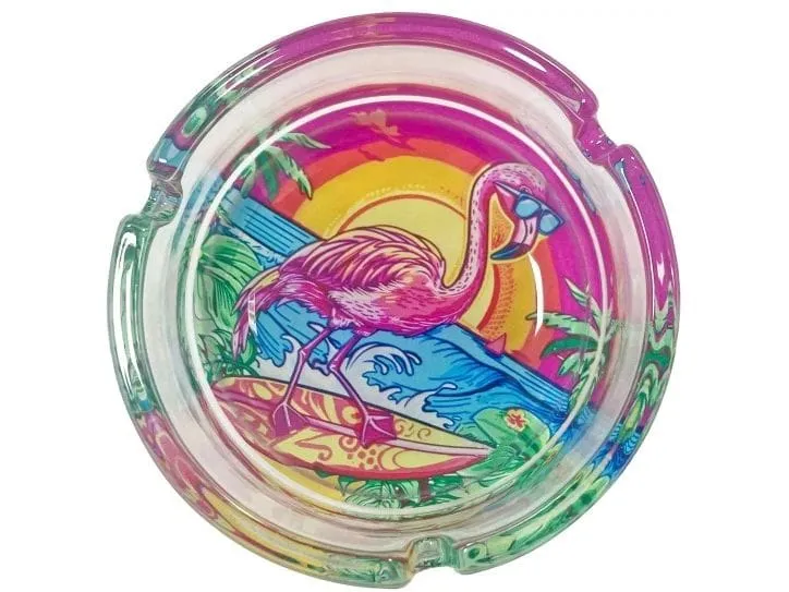Dameco Aschenbecher Aschenbecher rund Flamingo Flamingo