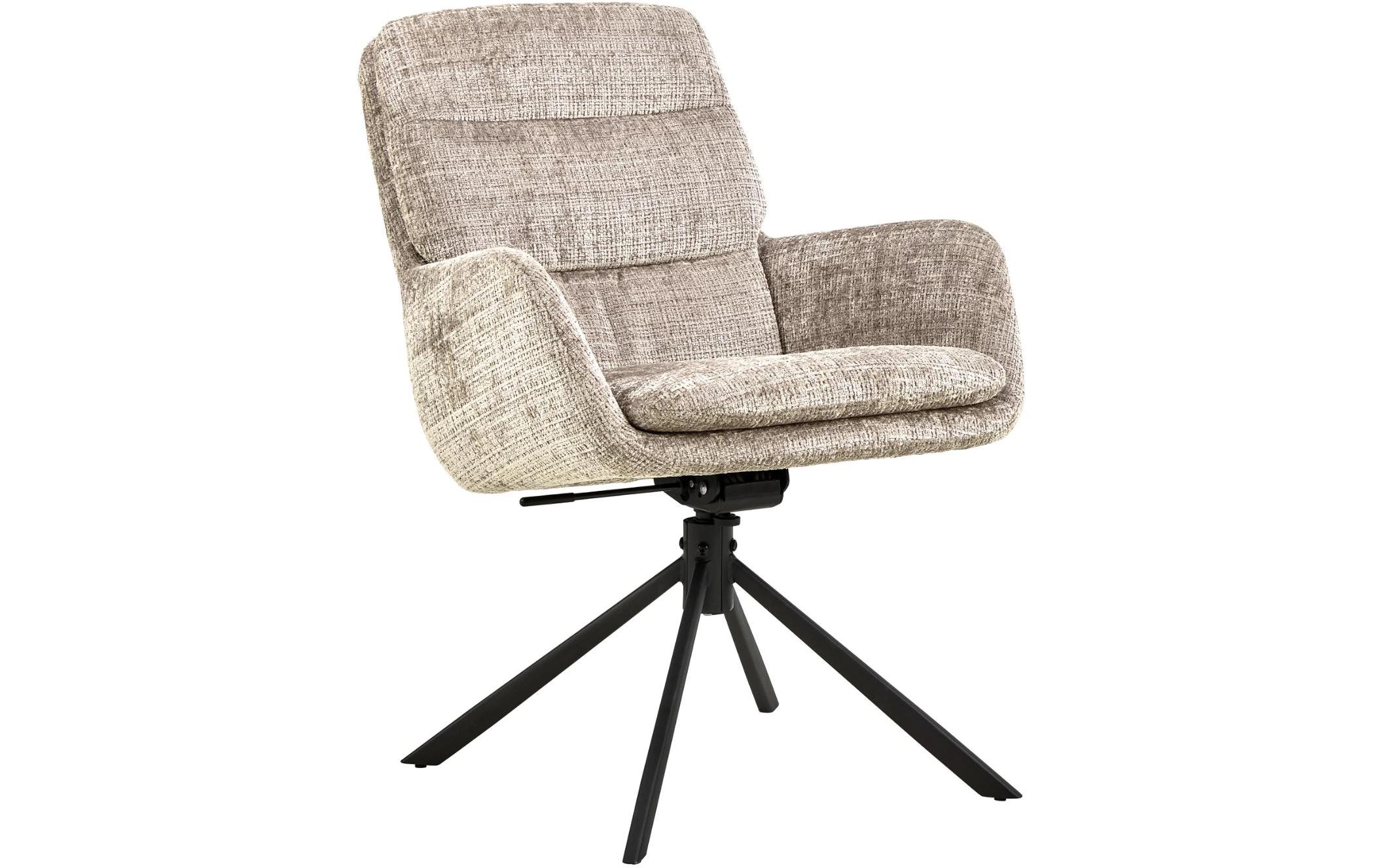 AC Design Stuhl Edgar Beige/Schwarz, 2 Stück