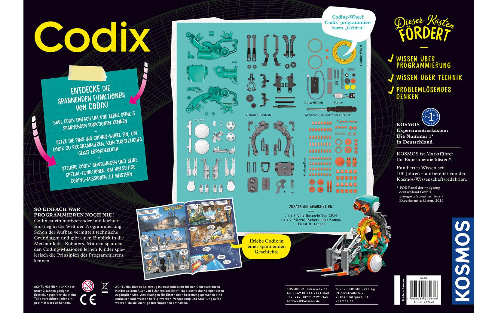Kosmos Experimentierkasten Codix – Dein mechanischer Coding-Roboter