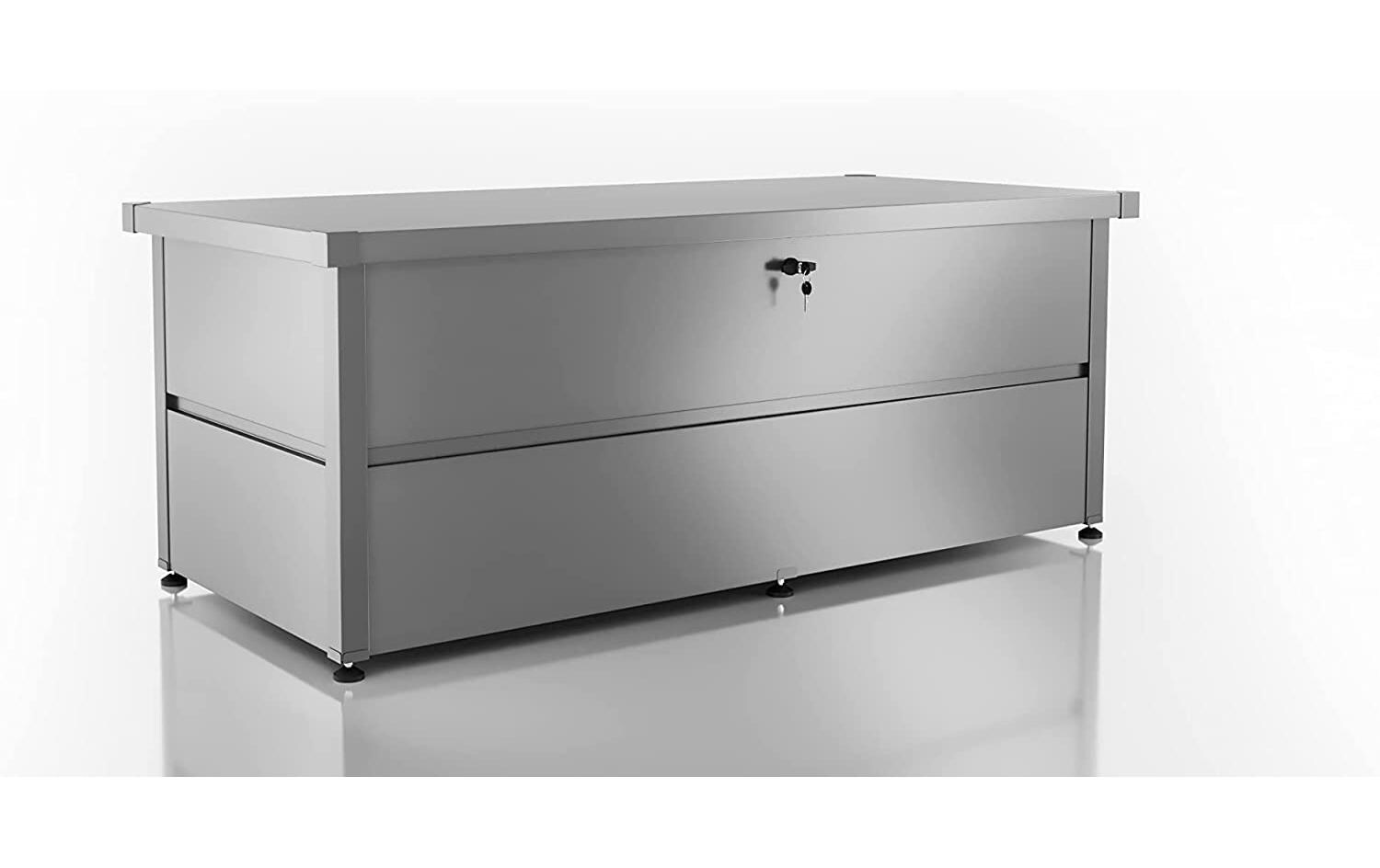 Colibri Gartenbox L mit Schloss, 185 x 85 x 73 cm, Silber