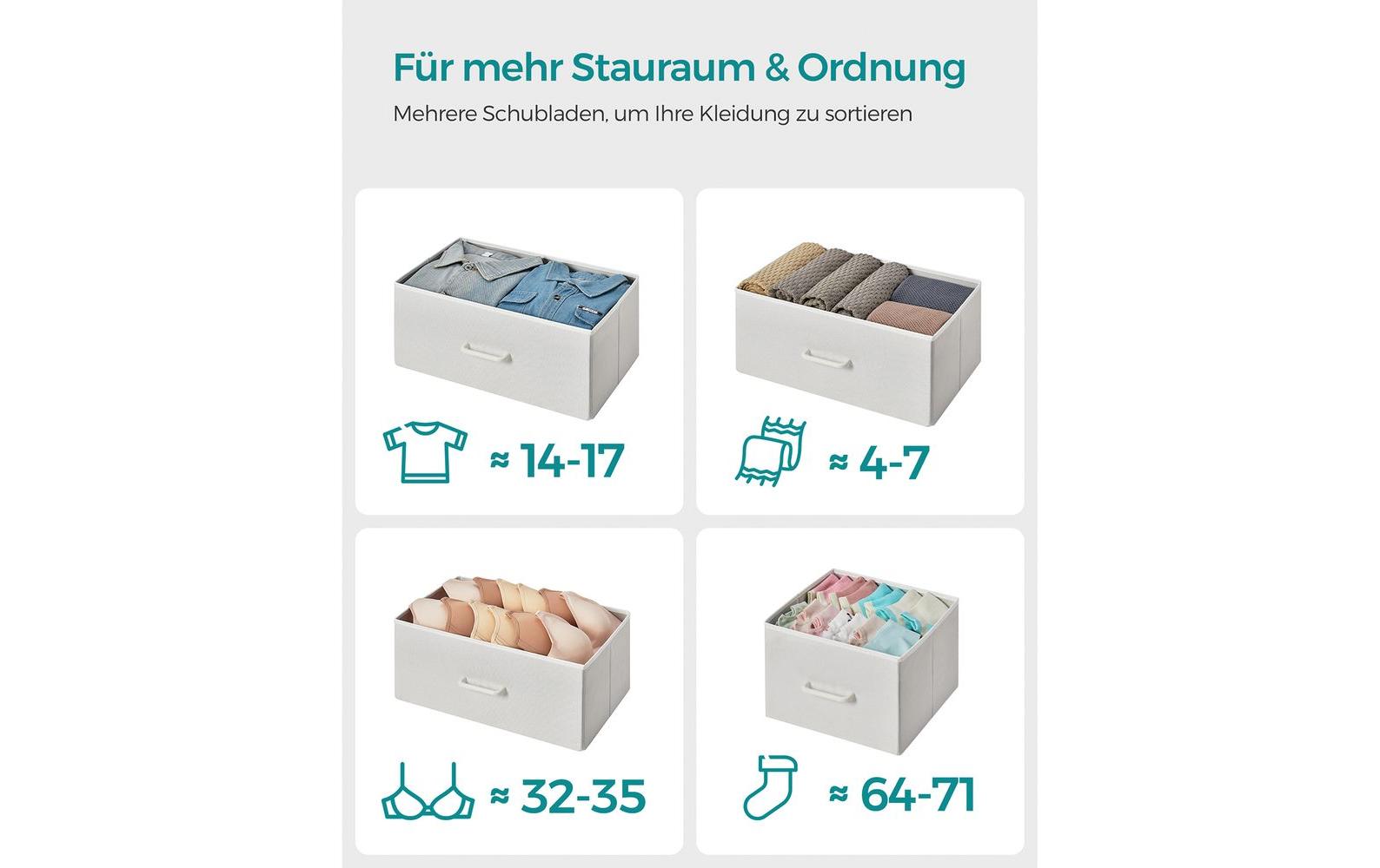 Songmics Kommode mit 7 Schubladen 98 x 85 cm, Weiss