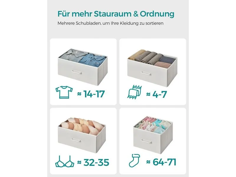Songmics Kommode mit 7 Schubladen 98 x 85 cm, Weiss Songmics Kommode mit 7 Schubladen 98 x 85 cm, Weiss