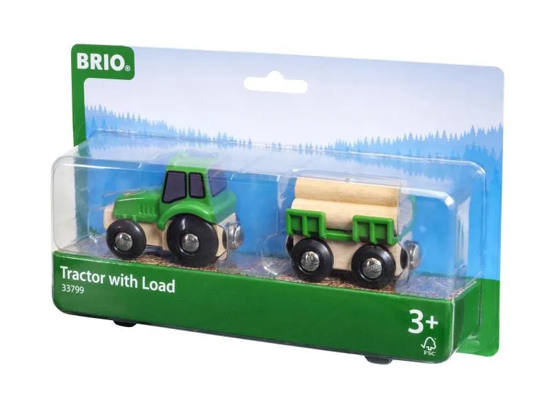 BRIO BRIO World Traktor mit Holz-Anhänger