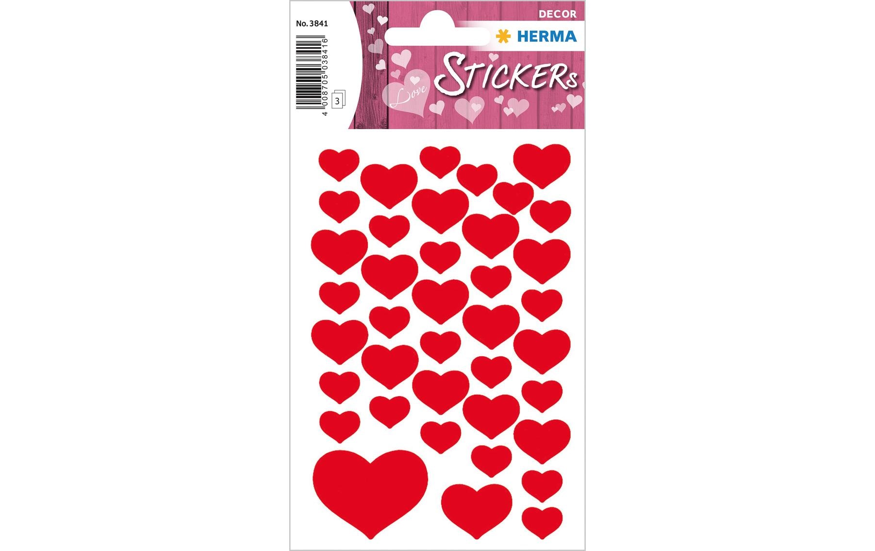 Herma Stickers Motivsticker Herzen klein 120 Stück Rot