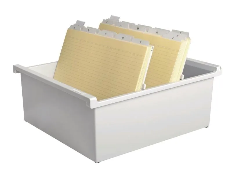 HAN Karteibox A4 Quer, 1300 Karten, Grau