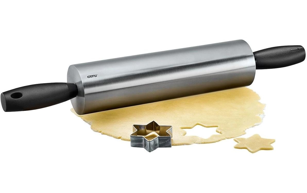 GEFU Wallholz Teigrolle Rotolo Silber