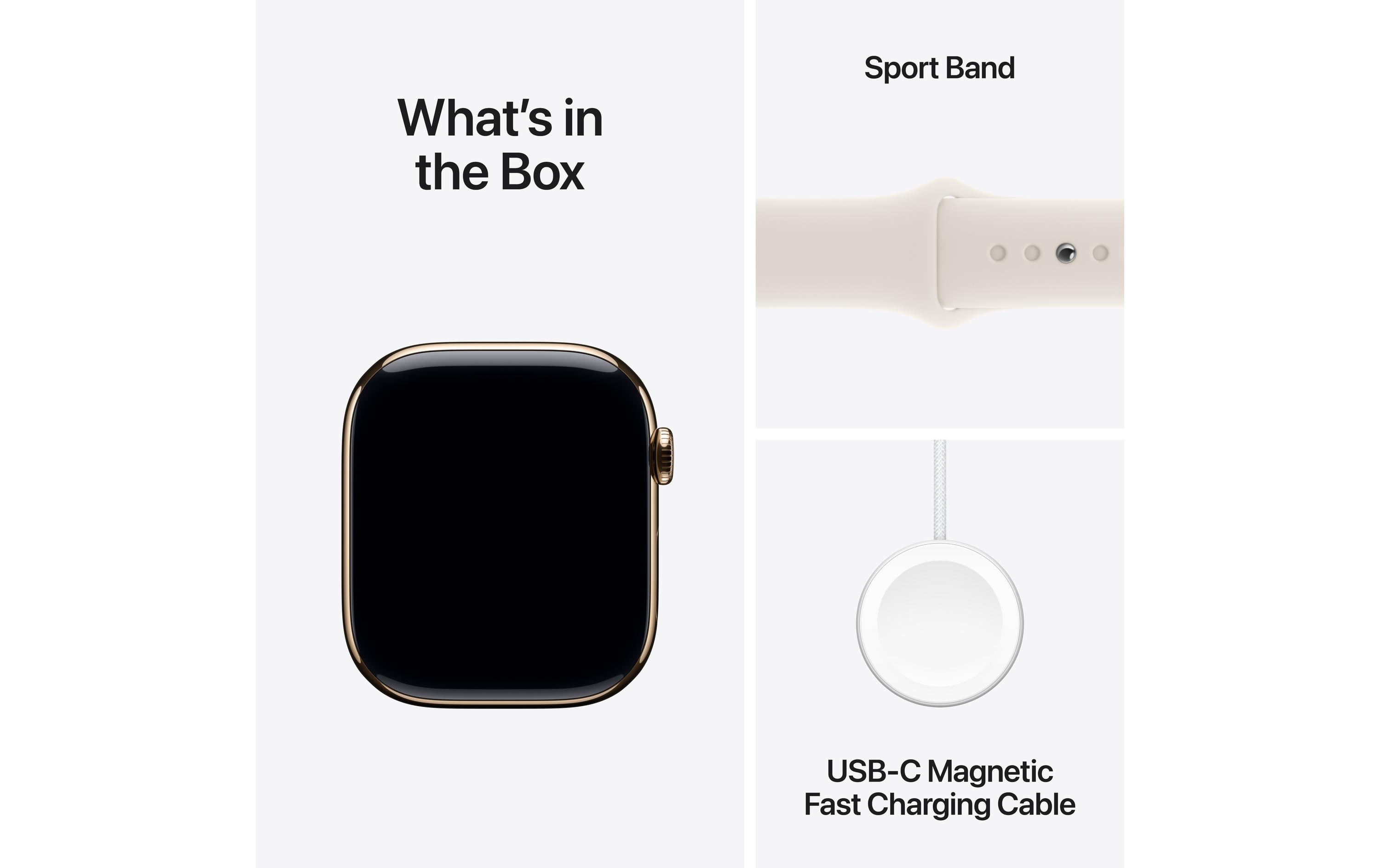Apple Watch Series 10 46 mm LTE Titanium Gold Sport Polarlicht M/L