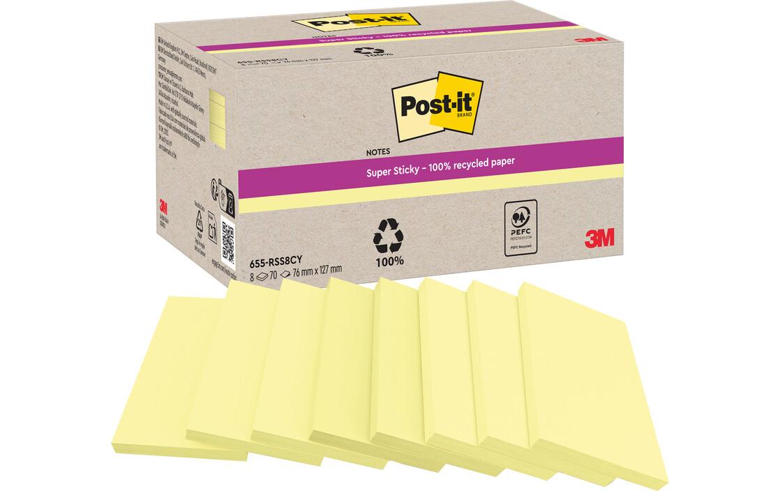 Post-it Super Sticky Recycling Notes Gelb