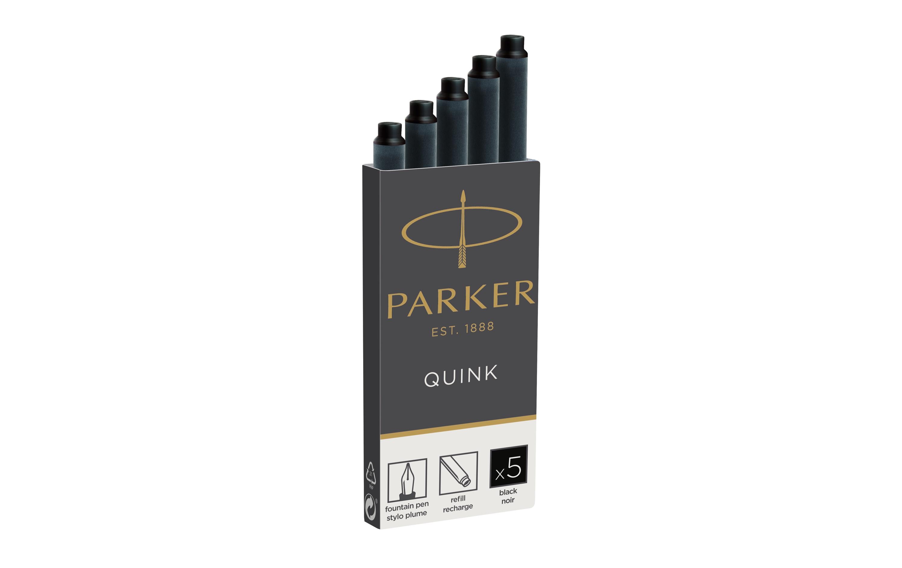 Parker Tintenpatrone Quink 5 Stück, Schwarz Parker Tintenpatrone Quink 5 Stück, Schwarz