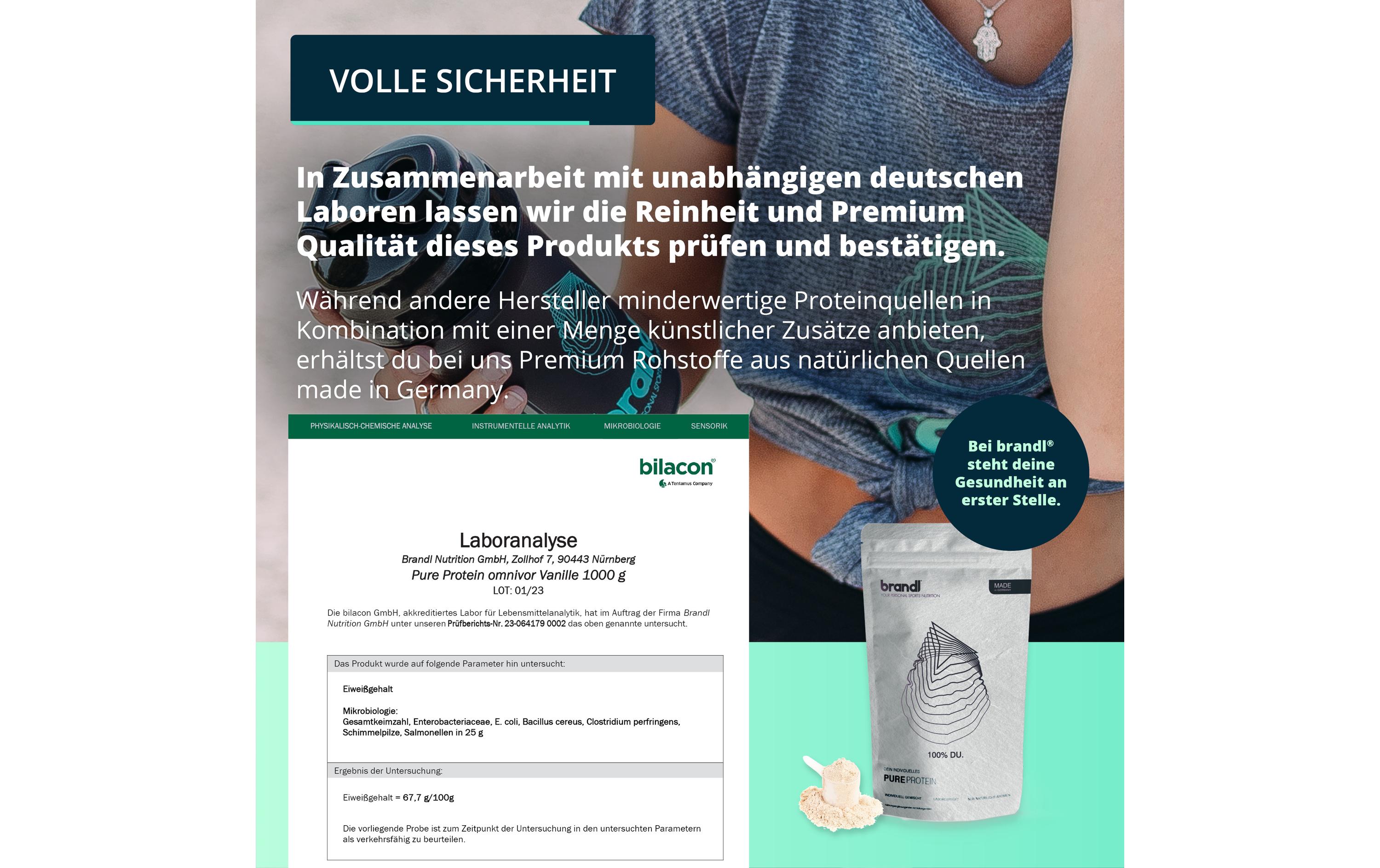 Brandl-Nutrition Pulver Pure Protein Vegan Vanille 1000 g Brandl-Nutrition Pulver Pure Protein Vegan Vanille 1000 g