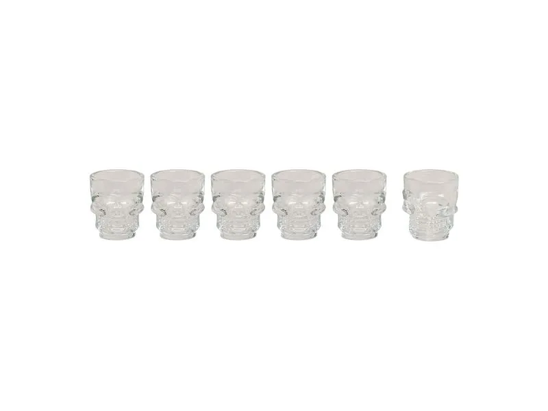 G. Wurm Schnapsglas Totenkopf 15 ml, 6 Stück, Transparent