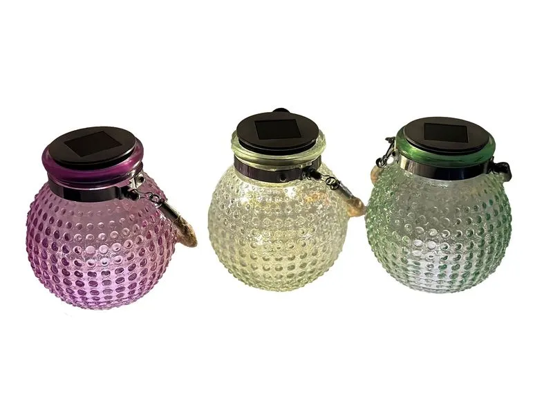 Dameco Windlicht Solar Glas 3er Set