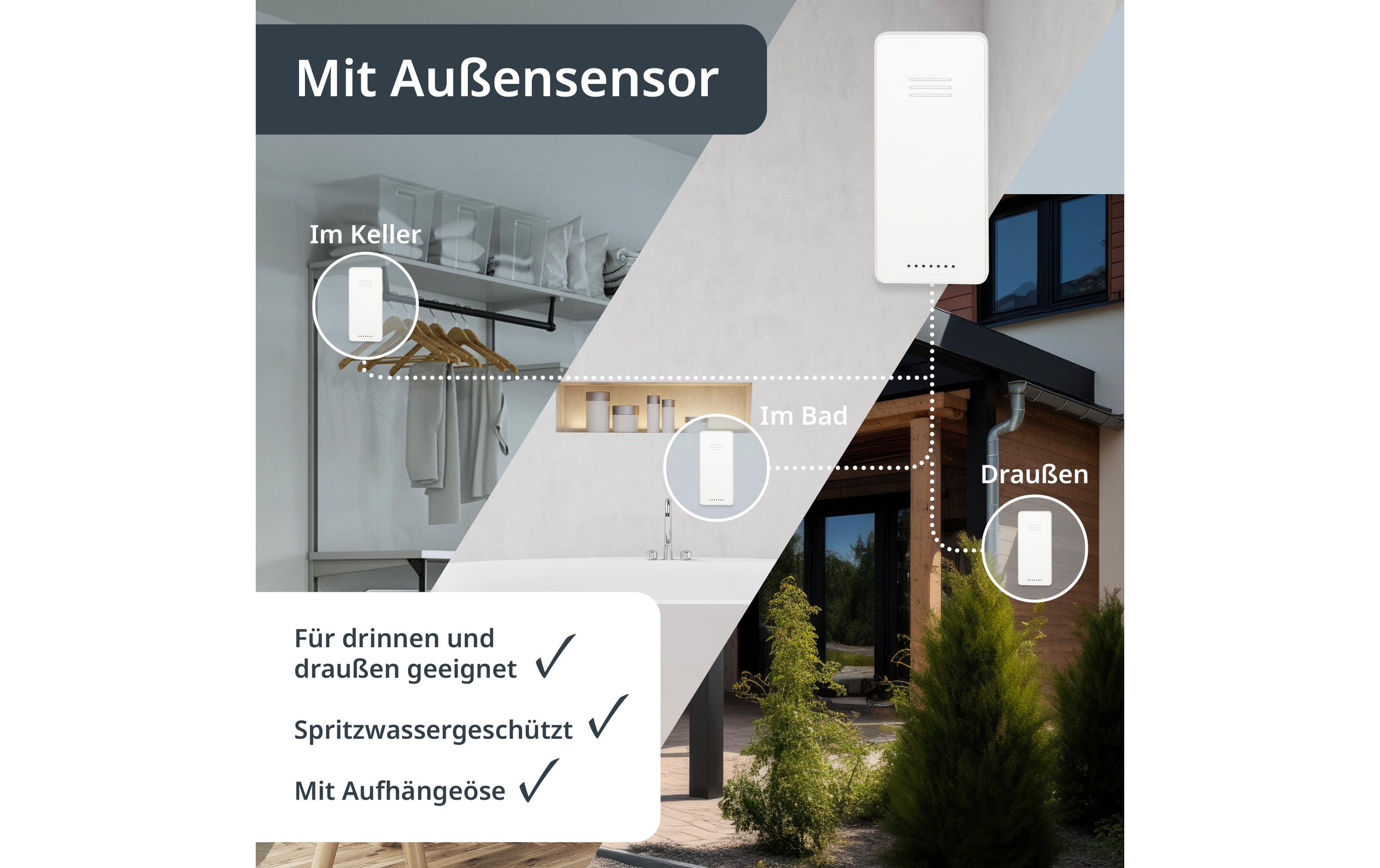 ADE Wetterstation mit Funk-Aussensensor Weiss ADE Wetterstation mit Funk-Aussensensor Weiss