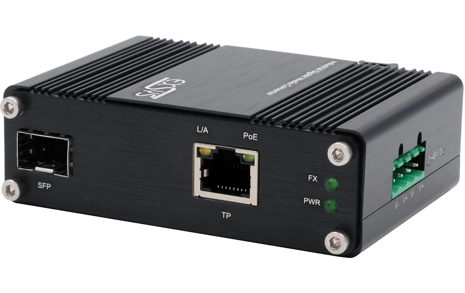 Exsys Medienkonverter EX-60340, 60W, SFP, mit PoE+