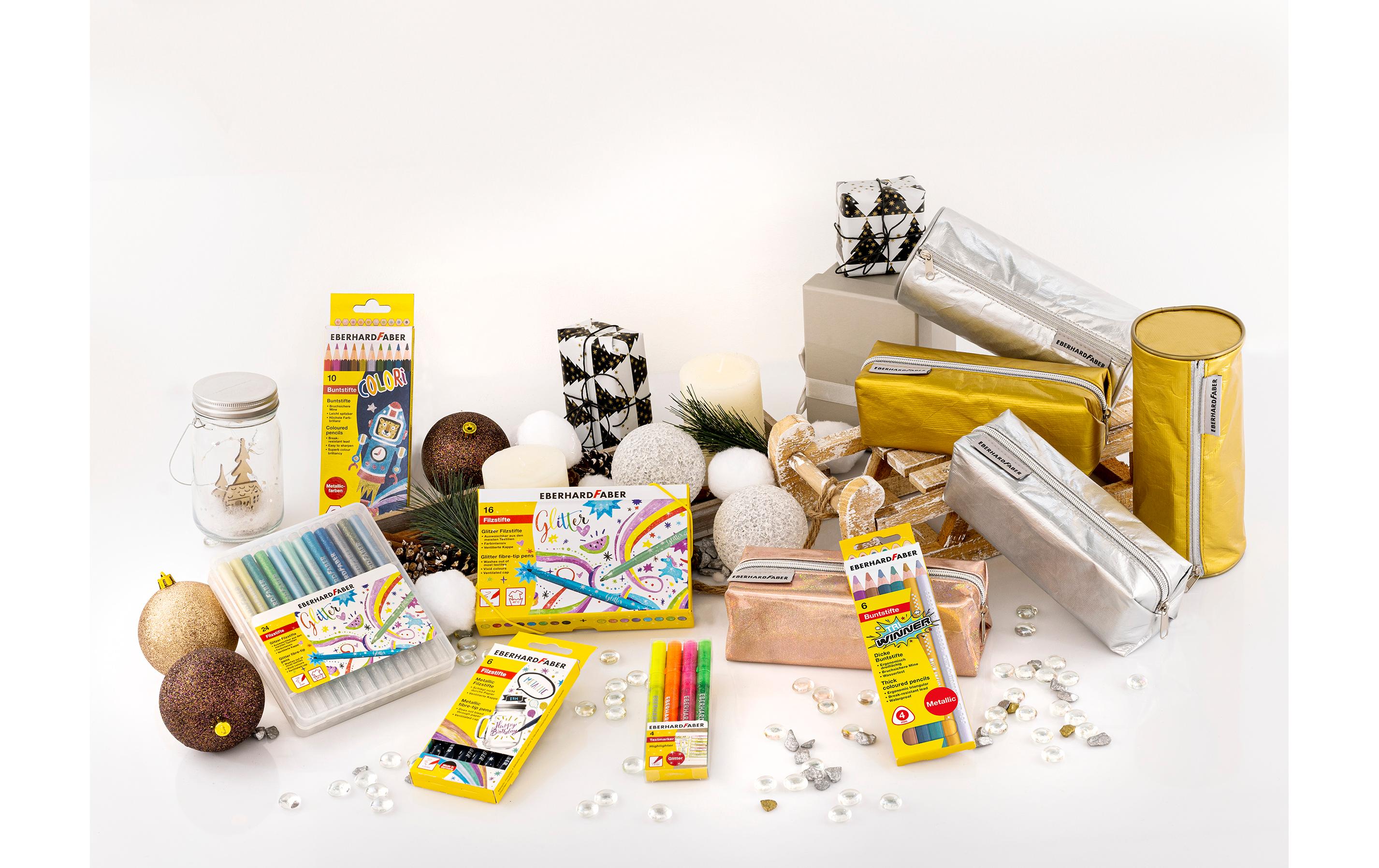Eberhard Faber Filzstift Glitter 16 Stück, Mehrfarbig