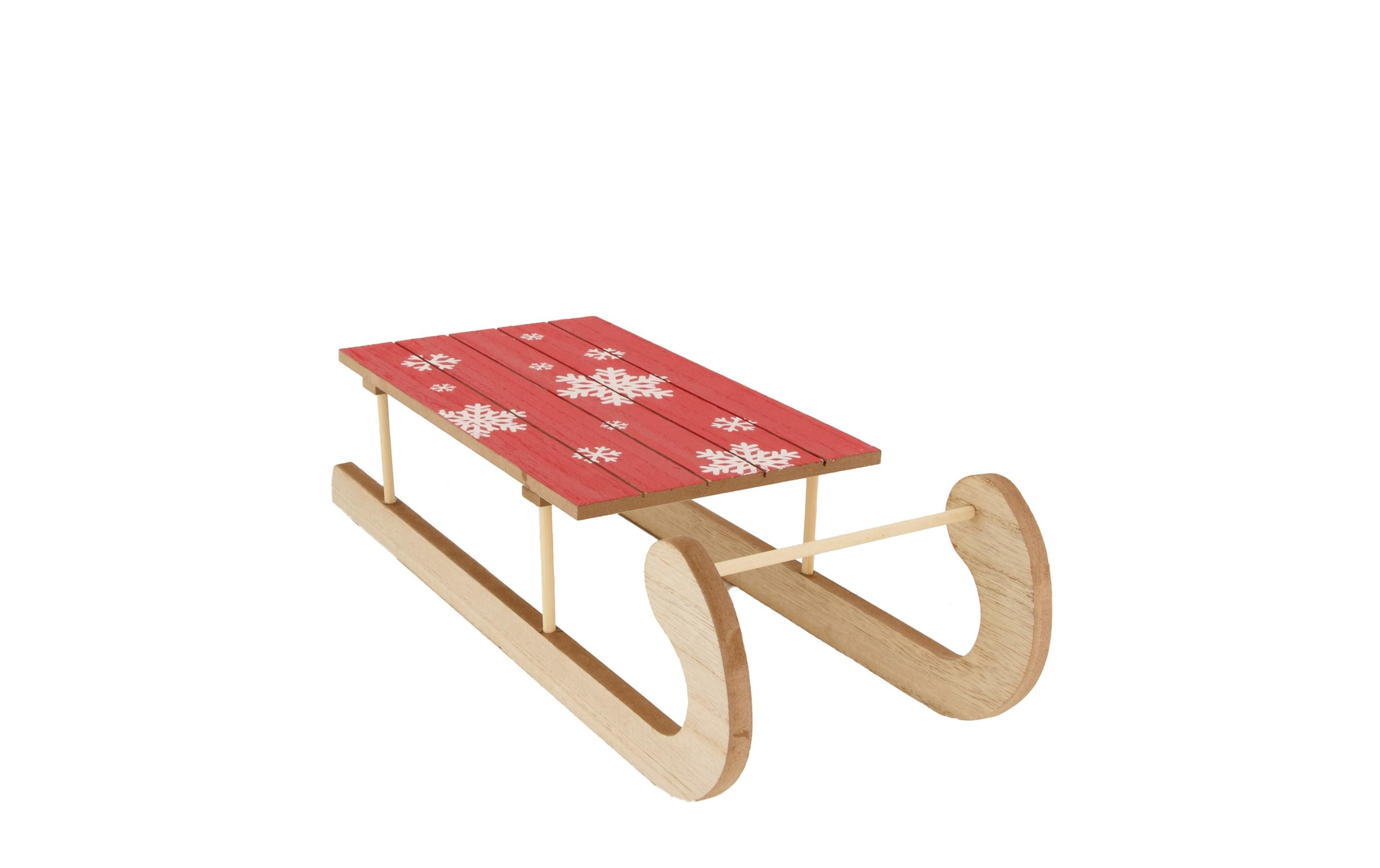 CHALET Weihnachtsdeko Schlitten 6.9 cm, MDF