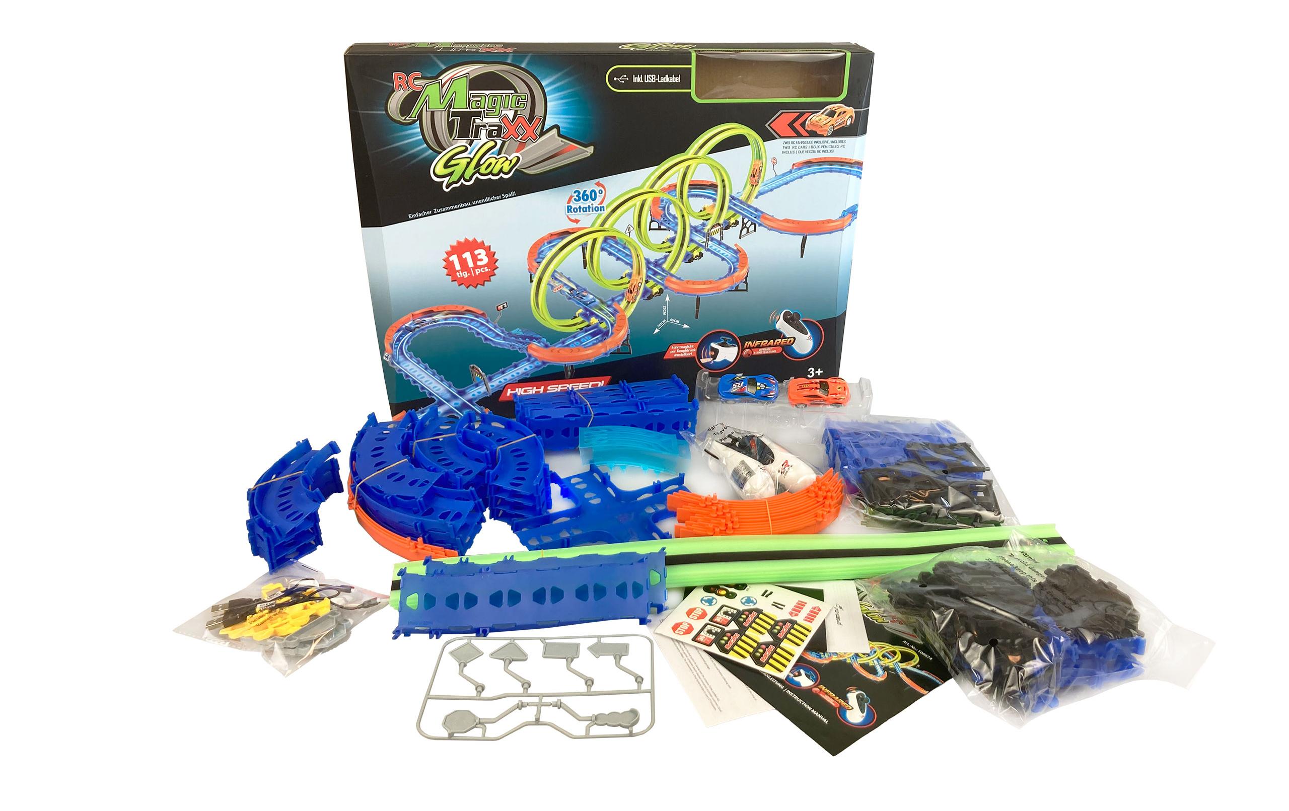 Amewi Magic Traxx Glow Rennbahn 113-teilig mit 2 Autos