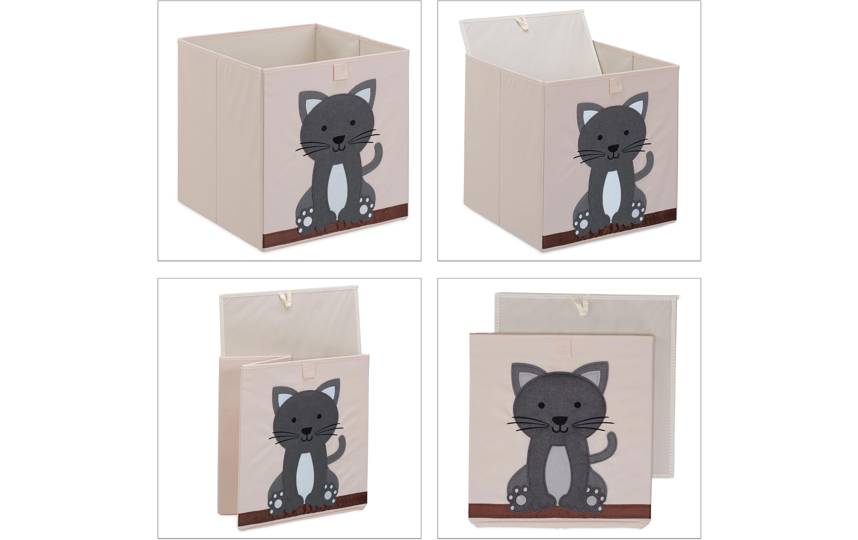 relaxdays Spielzeugbox Katze