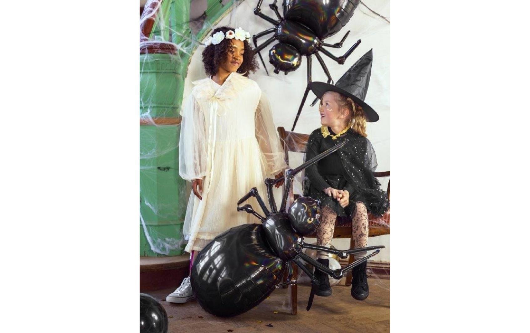 Partydeco Ballons Folienballon Spinne 60 x 101 cm, Schwarz