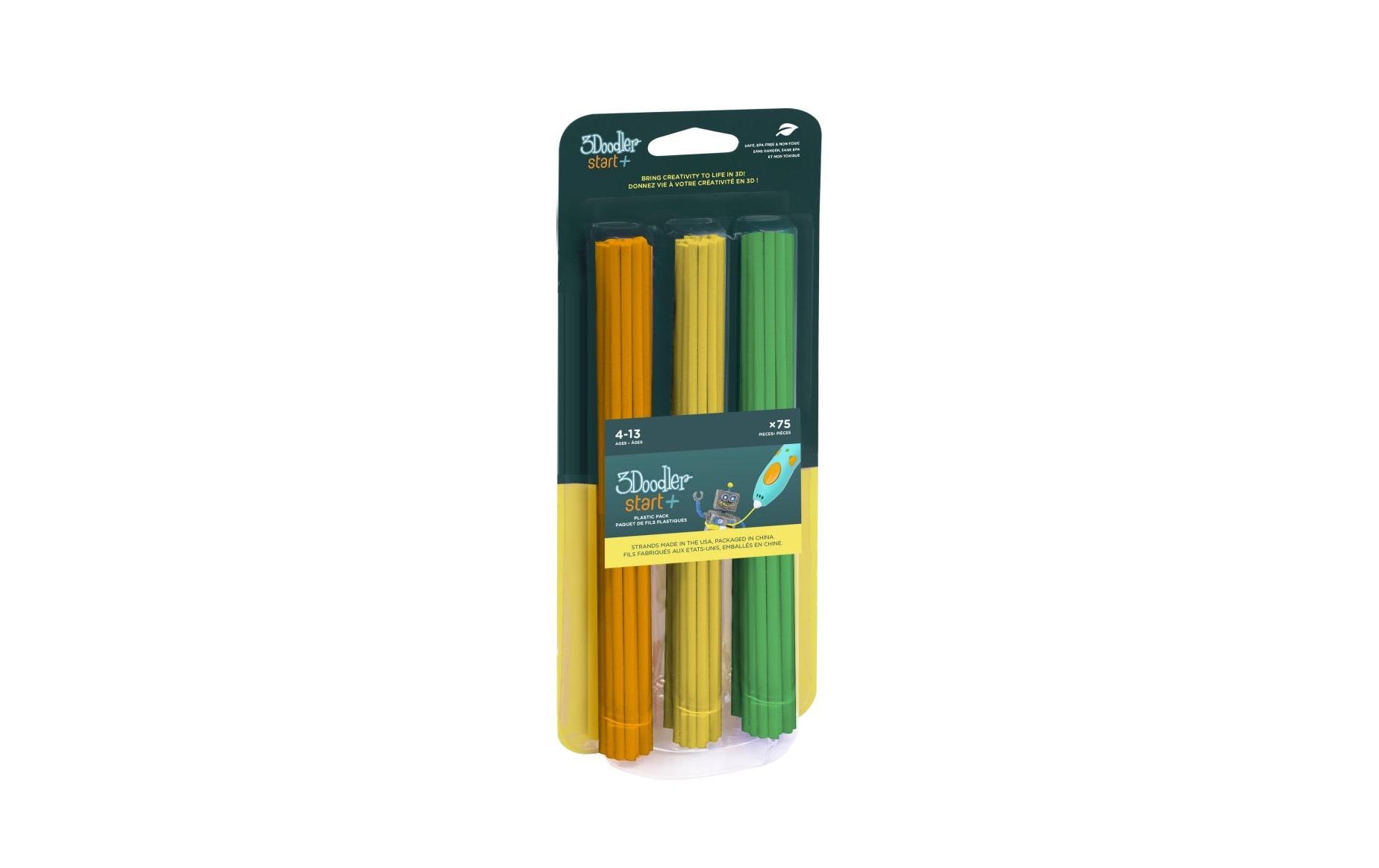 3Doodler 3D Pen Filament Start+ 75 Stück, Orange, Gelb, Grün