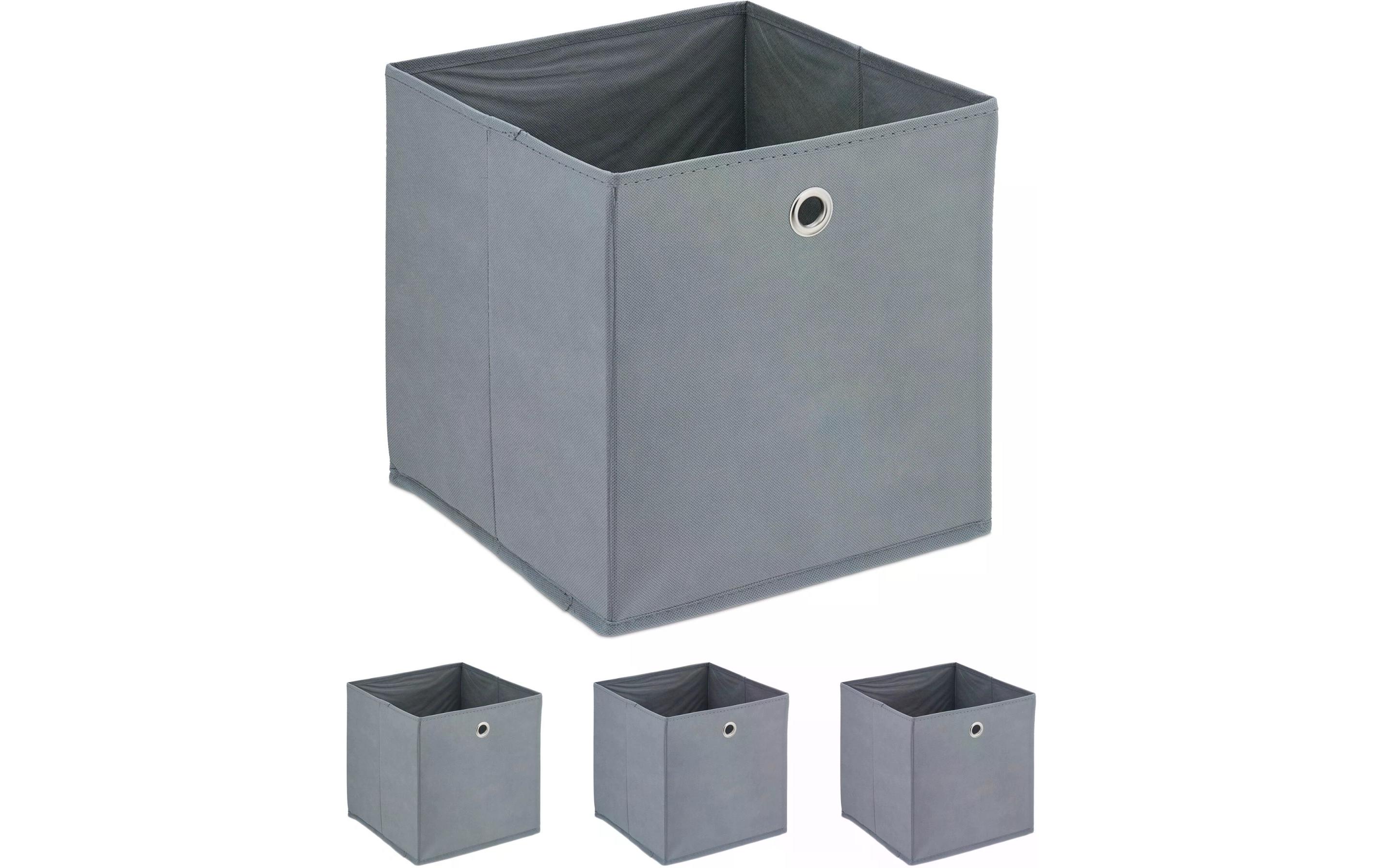 relaxdays Aufbewahrungsbox 4er Set Grau relaxdays Aufbewahrungsbox 4er Set Grau