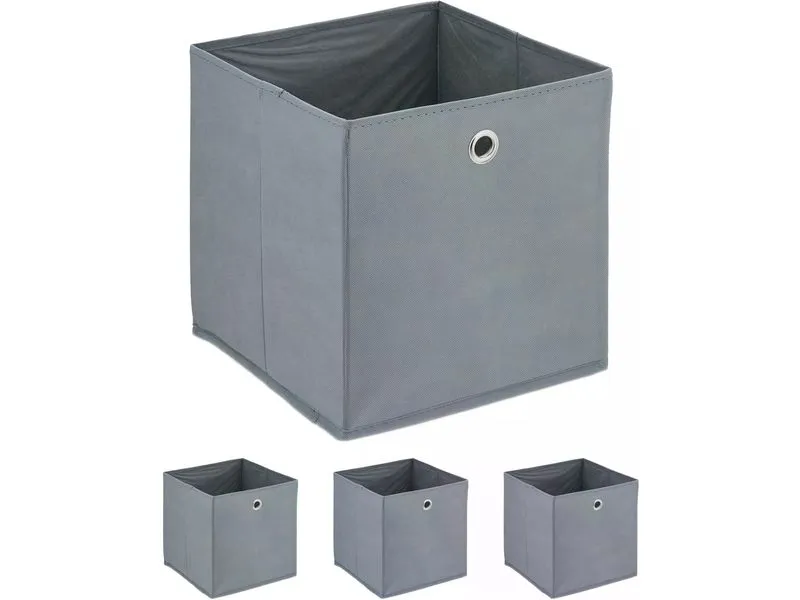 relaxdays Aufbewahrungsbox 4er Set Grau relaxdays Aufbewahrungsbox 4er Set Grau