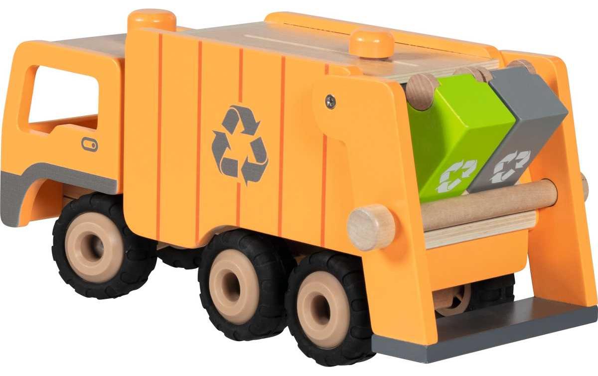 Goki Spielzeugfahrzeug Grosser Müllwagen Eco mit 2 Mülltonnen Goki Spielzeugfahrzeug Grosser Müllwagen Eco mit 2 Mülltonnen