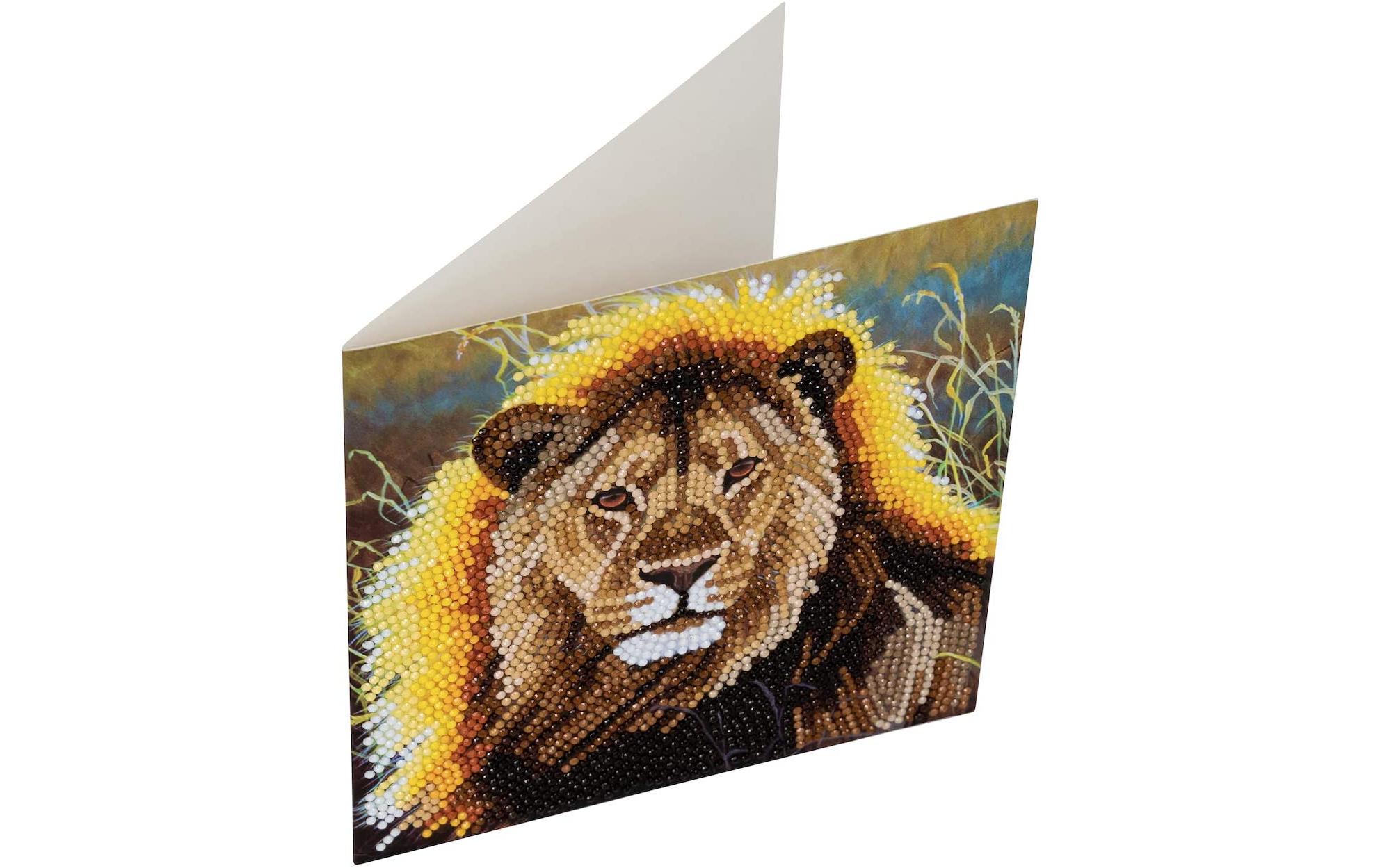 CRAFT Buddy Bastelset Crystal Art Card Resting Lion CRAFT Buddy Bastelset Crystal Art Card Resting Lion