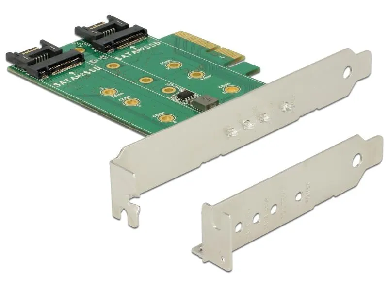 Delock Host Bus Adapter Controller PCIe - M.2, 2xSATA 1xNVMe