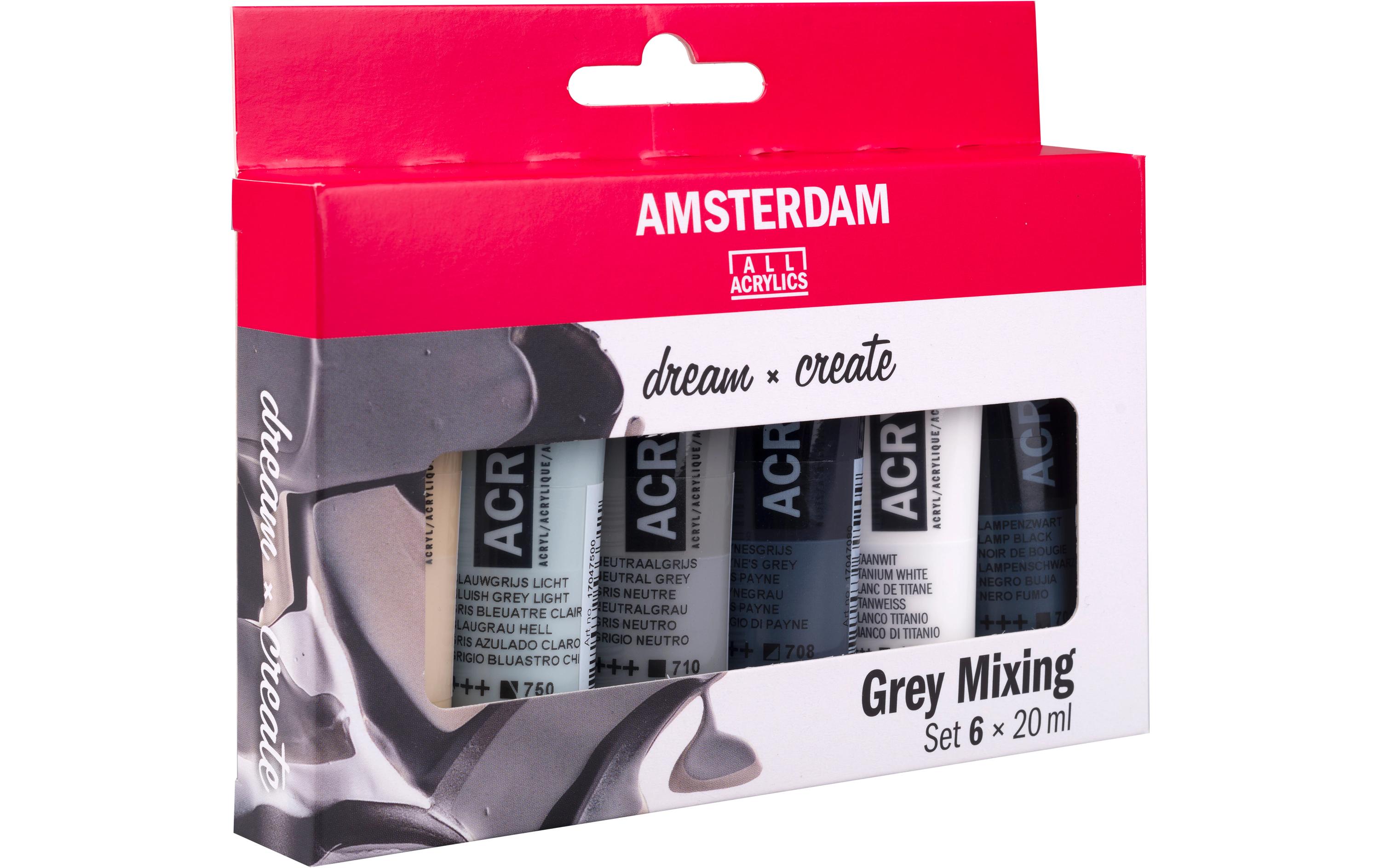 Amsterdam Acrylfarbe Set Grey Mixing 6 Tuben à 20 ml