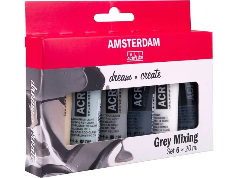 Amsterdam Acrylfarbe Set Grey Mixing 6 Tuben à 20 ml Amsterdam Acrylfarbe Set Grey Mixing 6 Tuben à 20 ml