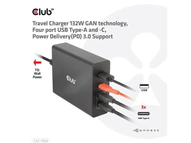 Club 3D USB-Wandladegerät CAC-1906 Club 3D USB-Wandladegerät CAC-1906