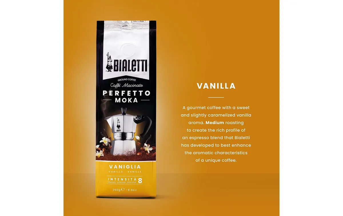 Bialetti Kaffee gemahlen Perfetto Moka Vaniglia 250 g Bialetti Kaffee gemahlen Perfetto Moka Vaniglia 250 g