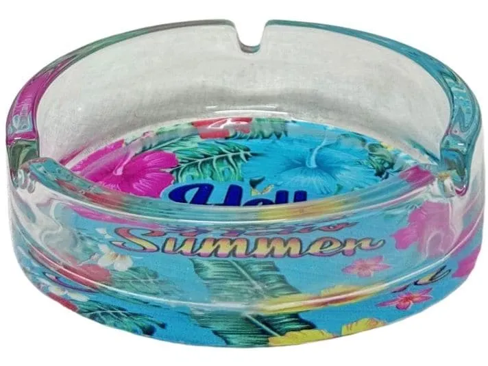 Dameco Aschenbecher Aschenbecher rund Hello Summer Blau Dameco Aschenbecher Aschenbecher rund Hello Summer Blau