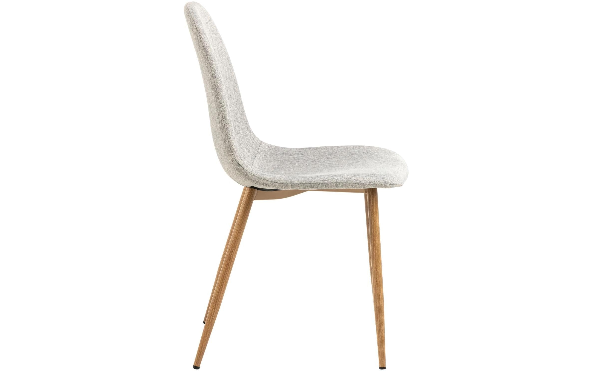 AC Design Stuhl Celia 4 Stück, Hellgrau/Nature