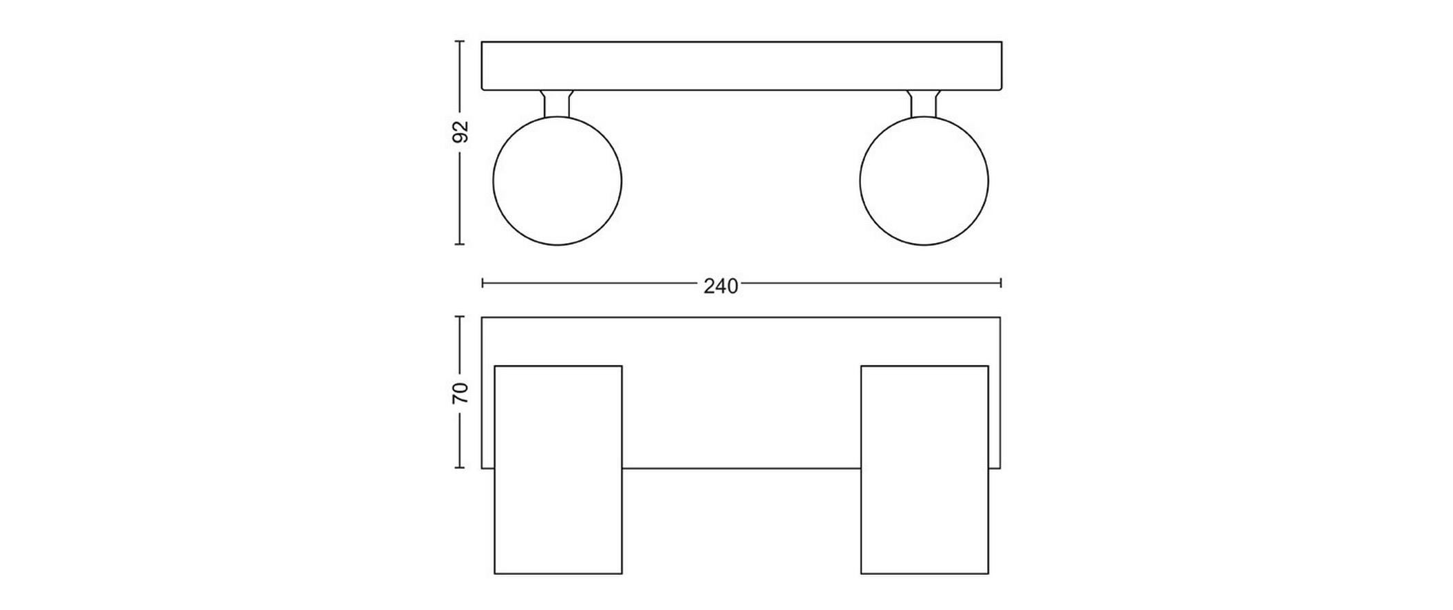 Philips Aufbauspot MyLiving Kosipo, 2 x 5.5W, GU10, Weiss