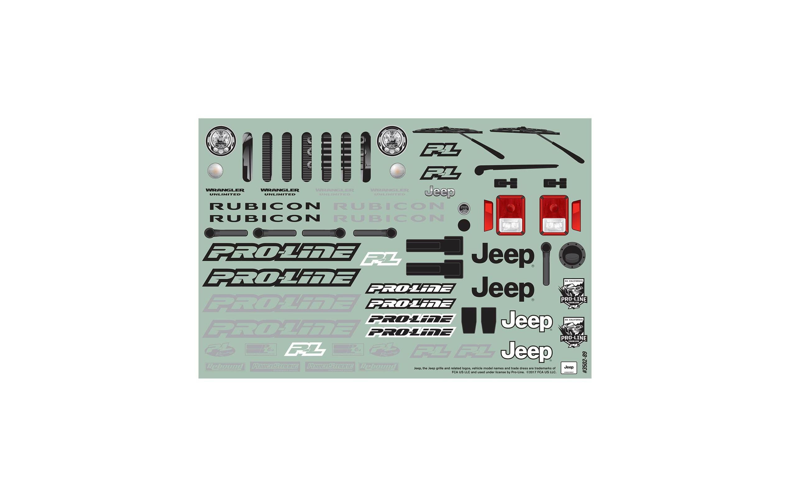 Proline Karosserie Jeep Wrangler Rubicon unlackiert, 1:10