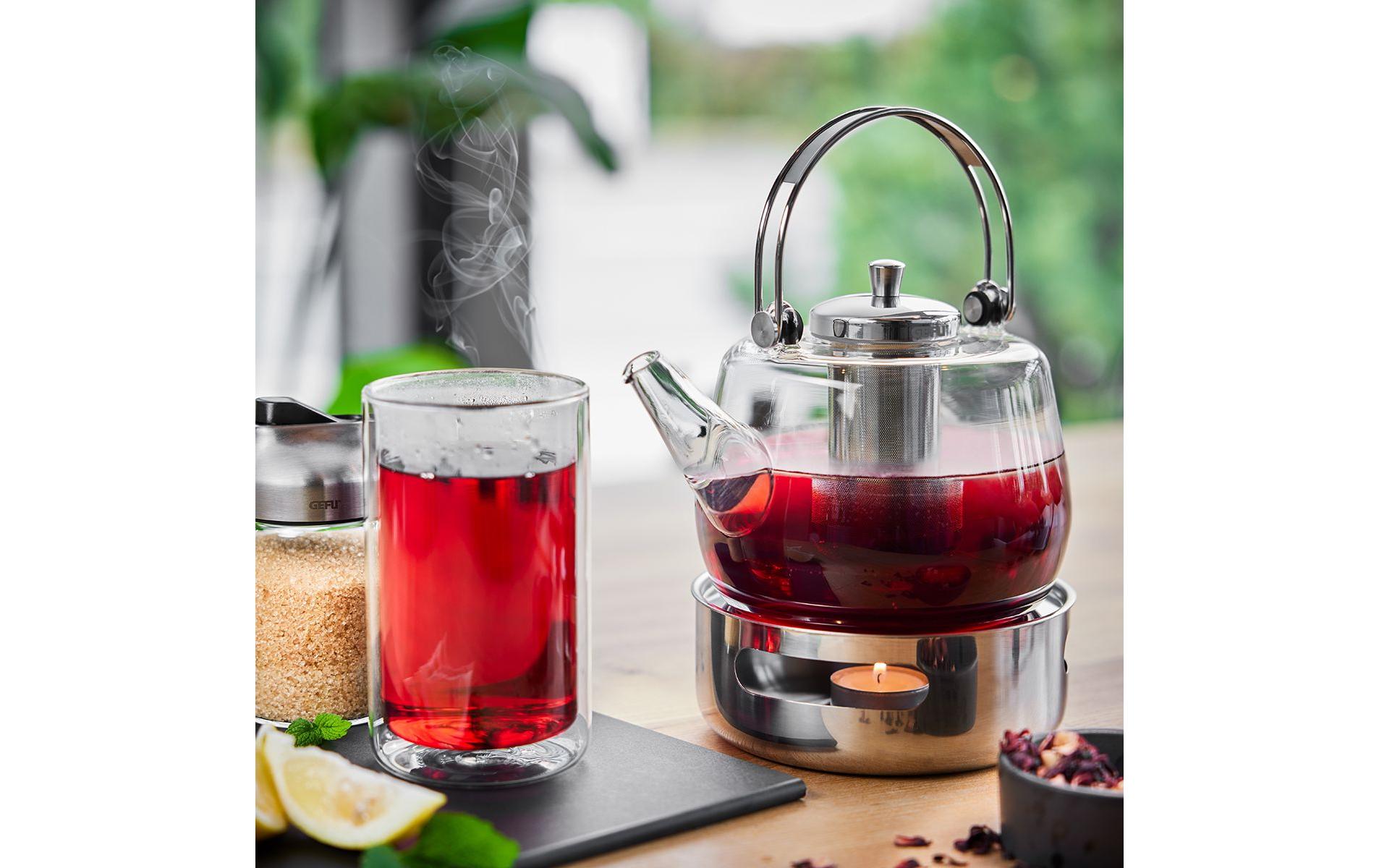 GEFU Teekanne Infusa 1 l, Silber/Transparent