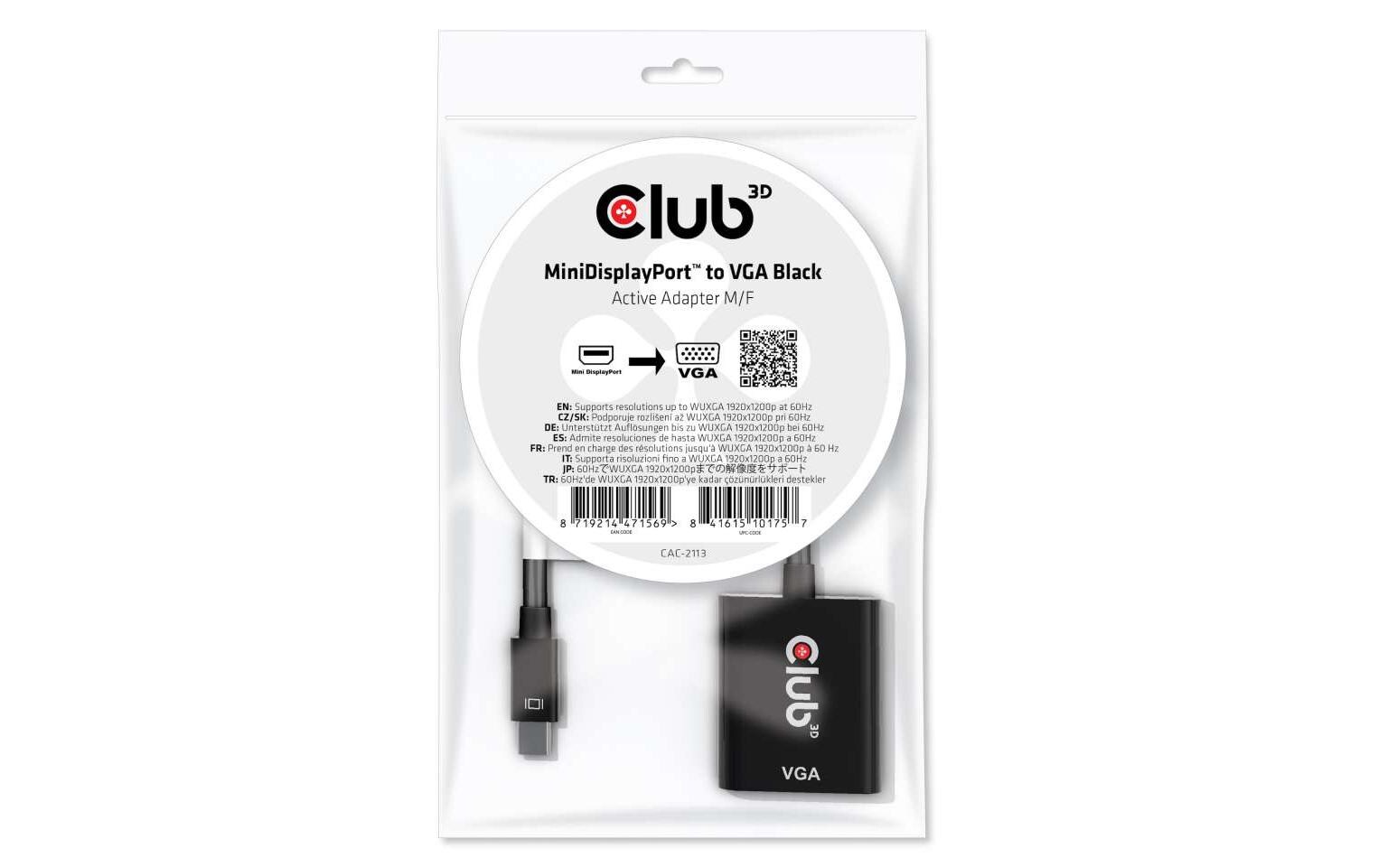 Club 3D Adapterkabel Mini-DisplayPort - VGA