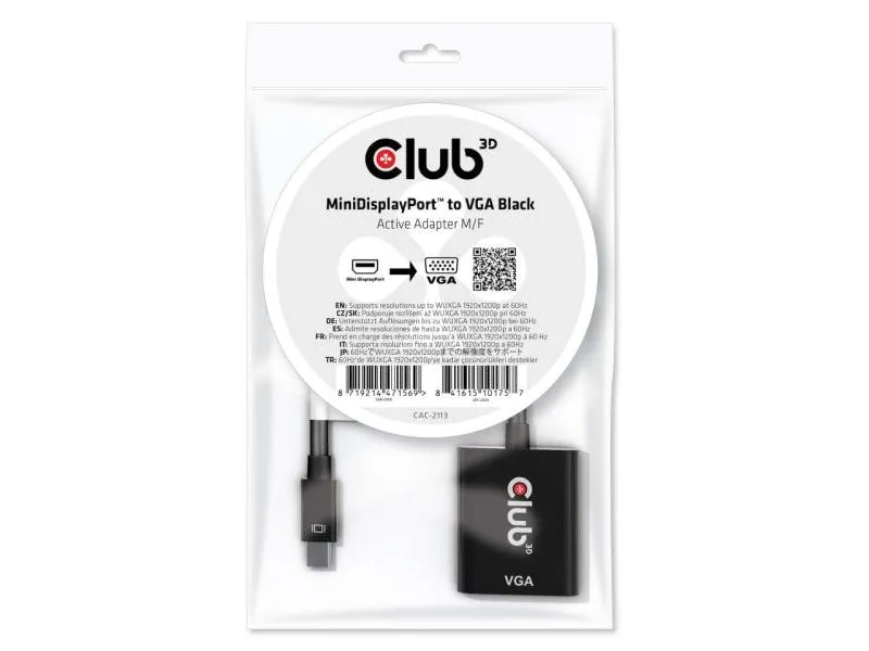 Club 3D Adapterkabel Mini-DisplayPort - VGA Club 3D Adapterkabel Mini-DisplayPort - VGA