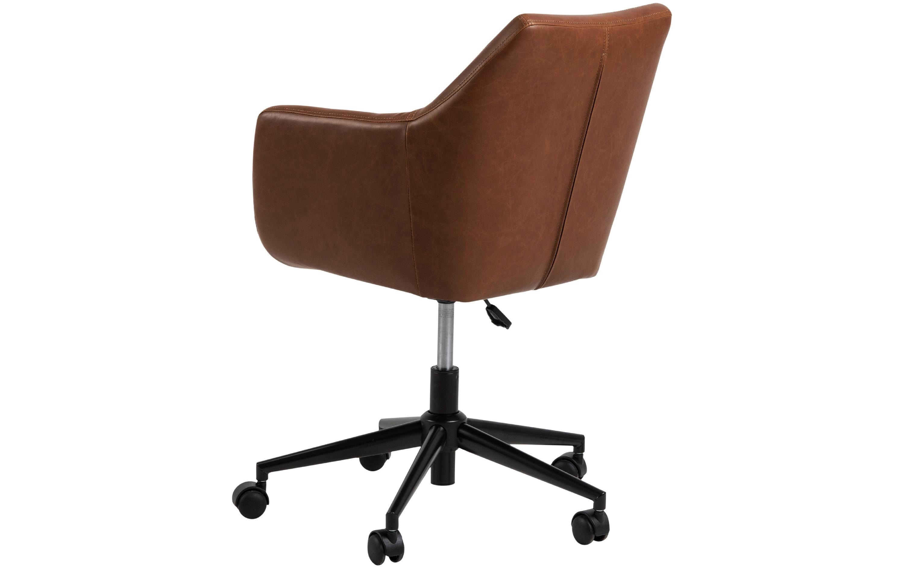 AC Design Bürostuhl Nora, mit Polsterrücken und Armlehnen, Cognac AC Design Bürostuhl Nora, mit Polsterrücken und Armlehnen, Cognac